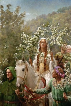 ジョン・コリアー Painting - ギネヴル王妃のメイイング 1900 年 1 ジョン・コリアー ラファエル前派東洋学者